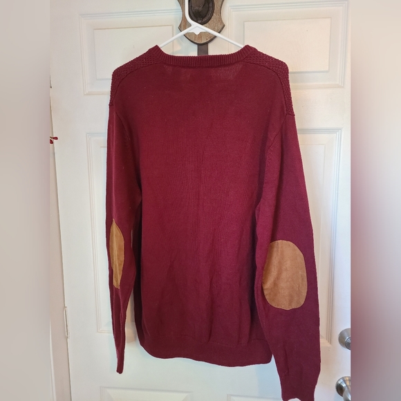 Chaps Men's Classic Long Sleeve Sweater with elbow patches,  Size: XL Color: Red - Picture 16 of 16
